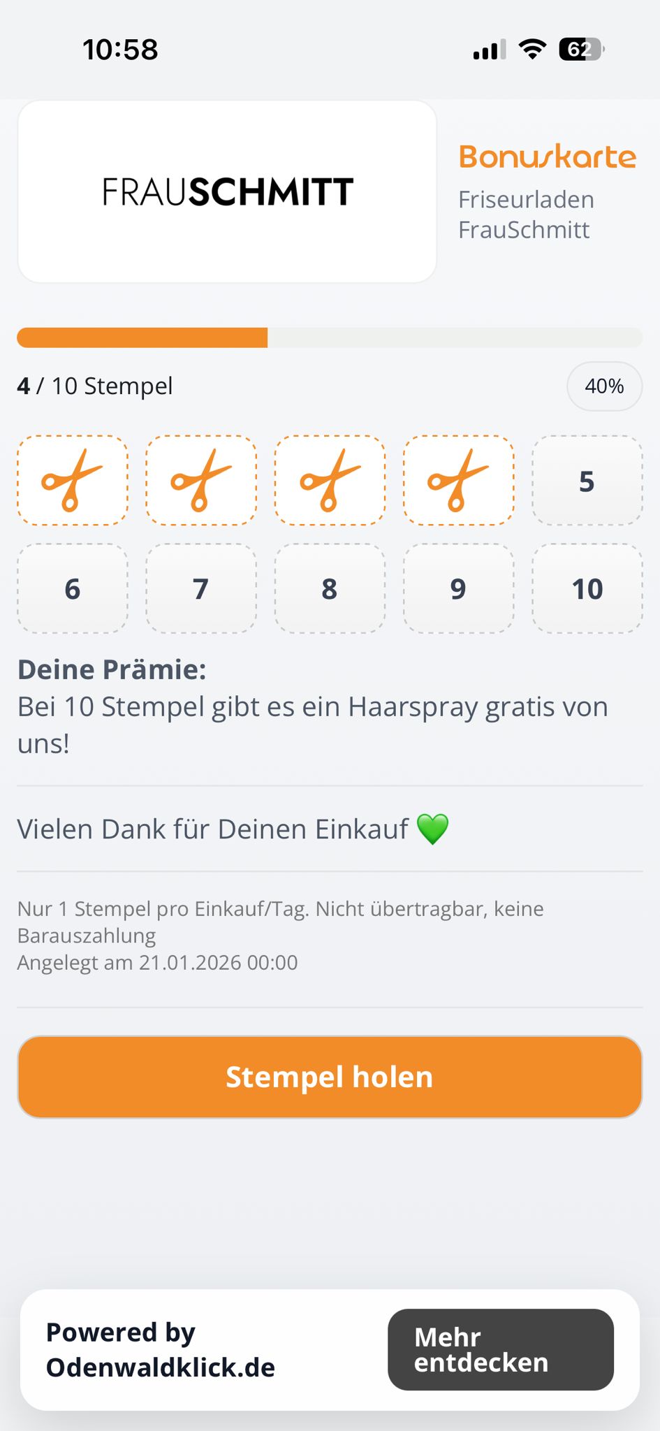 Digitales Bonusheft als Beispiel
