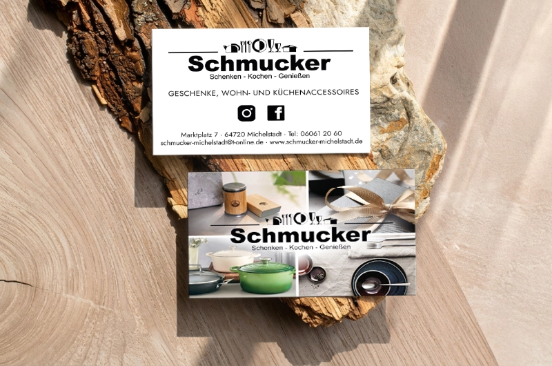 Visitenkarten Schmucker Michelstadt – smartline Printdesign Odenwald