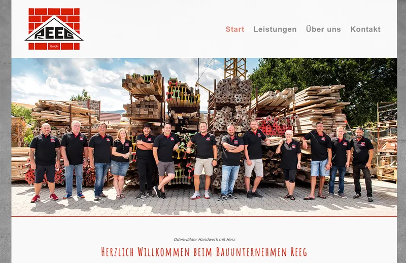Bau Reeg · Bauunternehmen – Webdesign smartline Odenwald