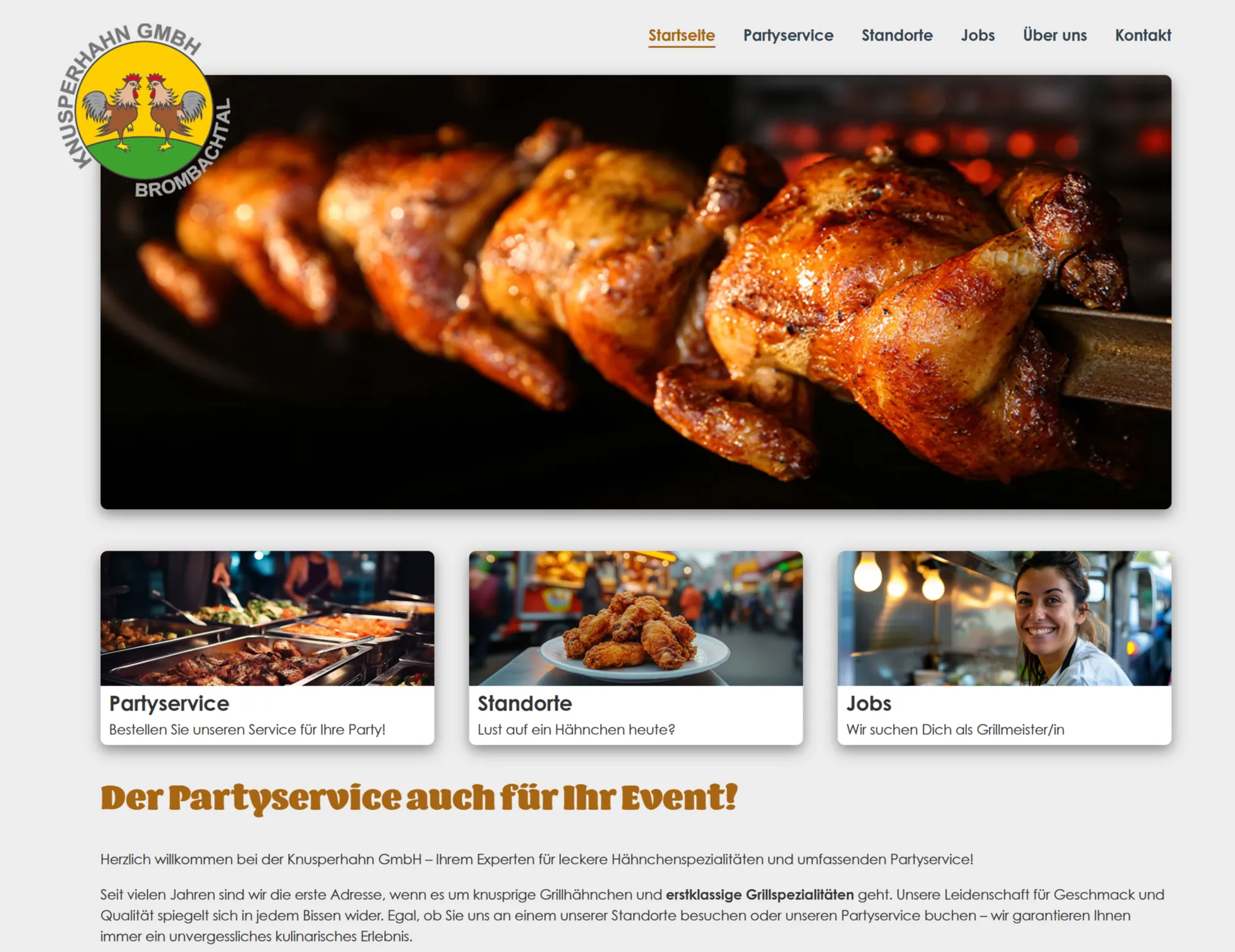 Knusperhahn · Event & Catering – Webdesign smartline Odenwald