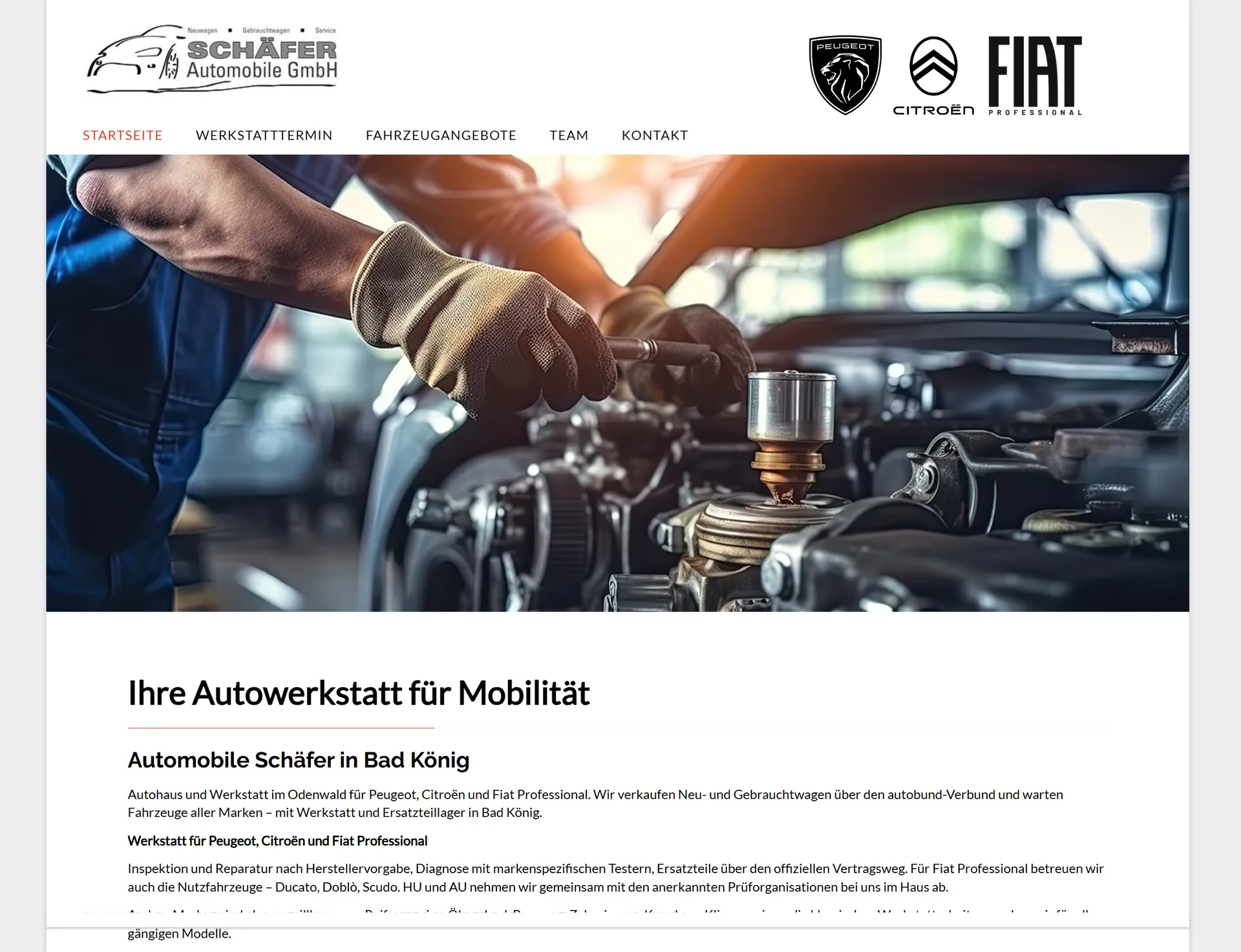 Autohaus Schäfer · Handel – Webdesign smartline Odenwald