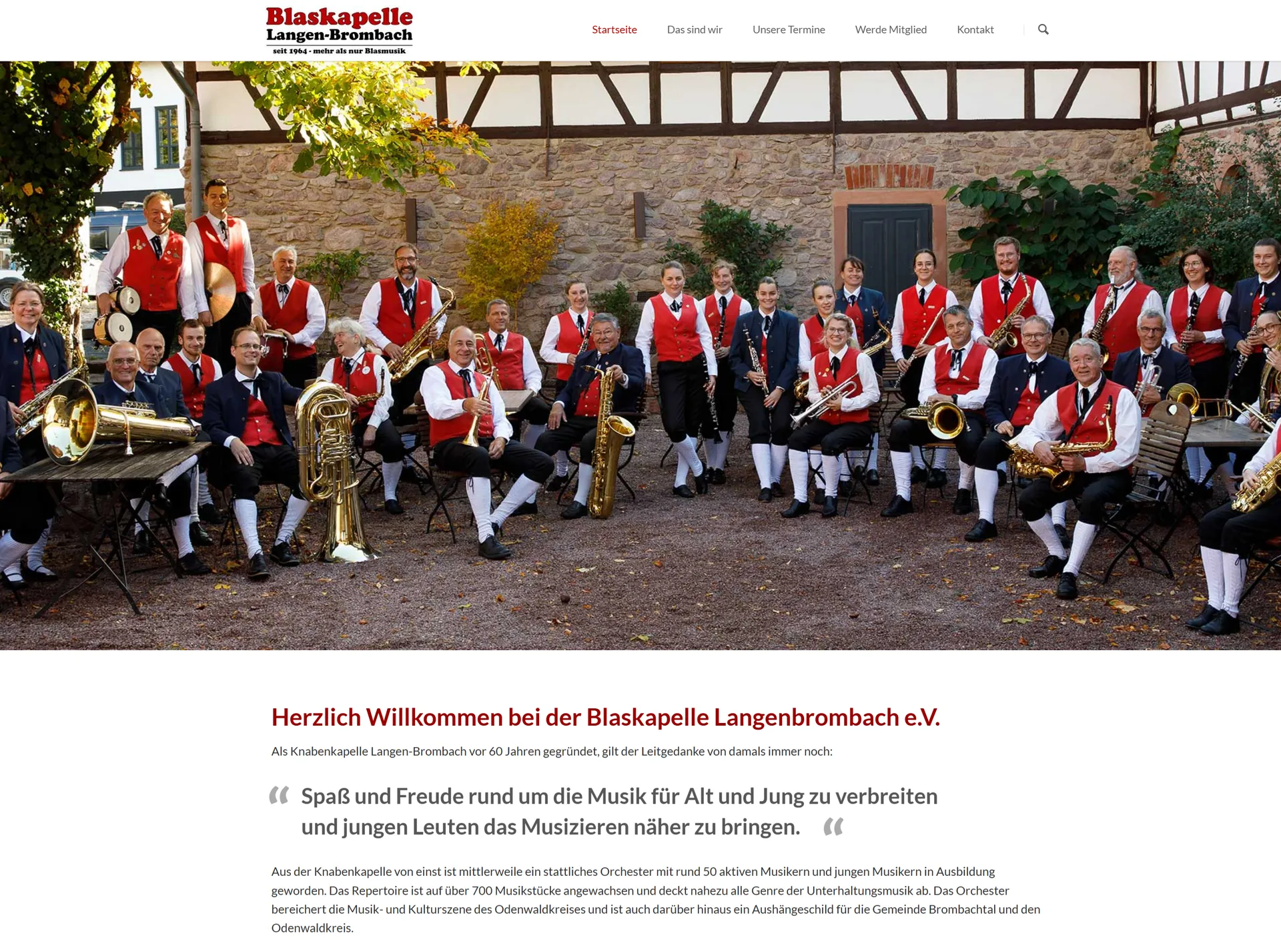 Blaskapelle Langenbrombach · Verein – Webdesign smartline Odenwald