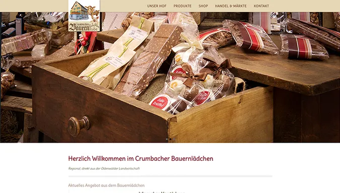 Crumbacher Bauernlädchen – Webdesign smartline Odenwald