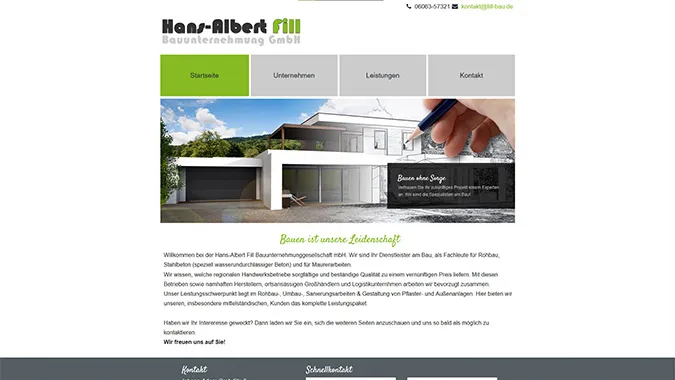 Fill · Bauunternehmen – Webdesign smartline Odenwald