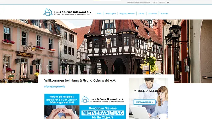 Haus & Grund Odenwald · Verband – Webdesign smartline Odenwald
