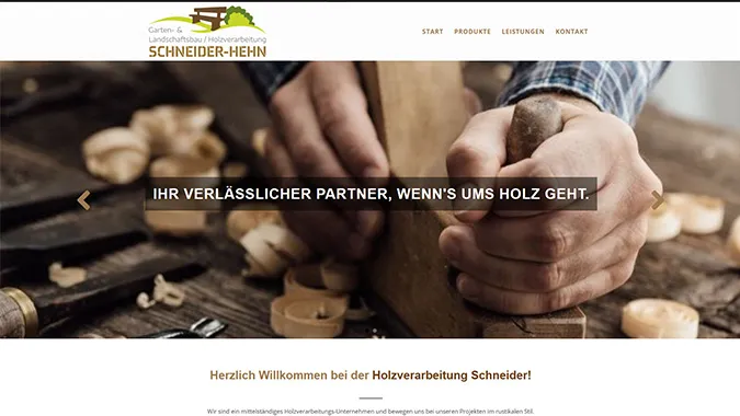Holzverarbeitung Schneider · Handwerk – Webdesign smartline Odenwald