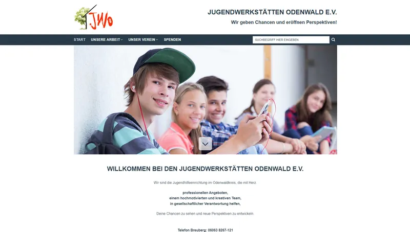 Jugendwerkstätten Odenwald · Sozial – Webdesign smartline Odenwald