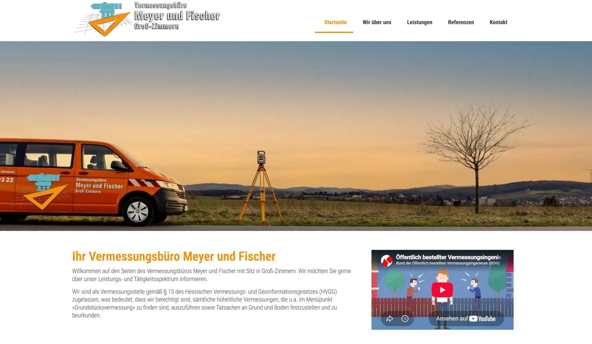 Meyer & Fischer · Vermessungsbüro – Webdesign smartline Odenwald