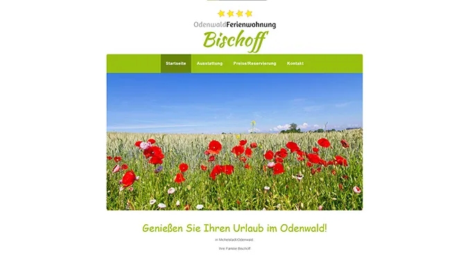 Ferienwohnung Bischoff · Tourismus – Webdesign smartline Odenwald