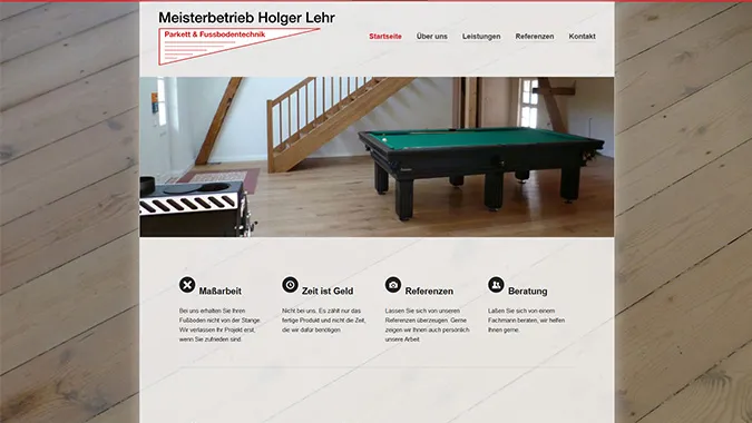 Parkett Lehr · Handwerk – Webdesign smartline Odenwald