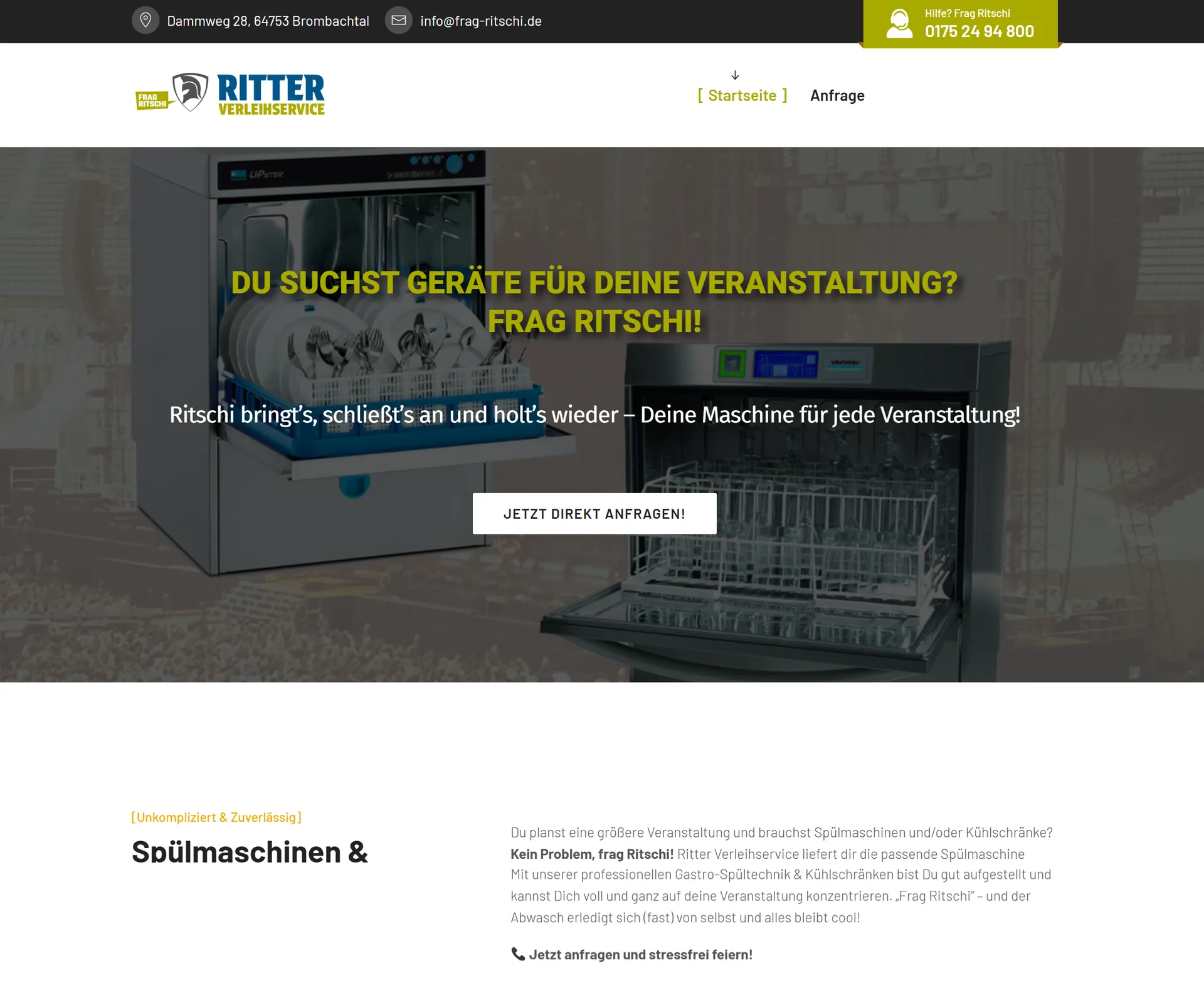 Ritter · Verleihservice – Webdesign smartline Odenwald