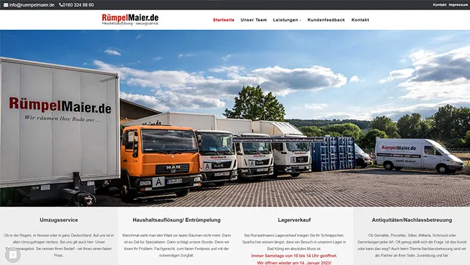 Rümpelmaier · Entrümpelung – Webdesign smartline Odenwald